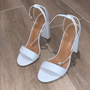 White Block Heels